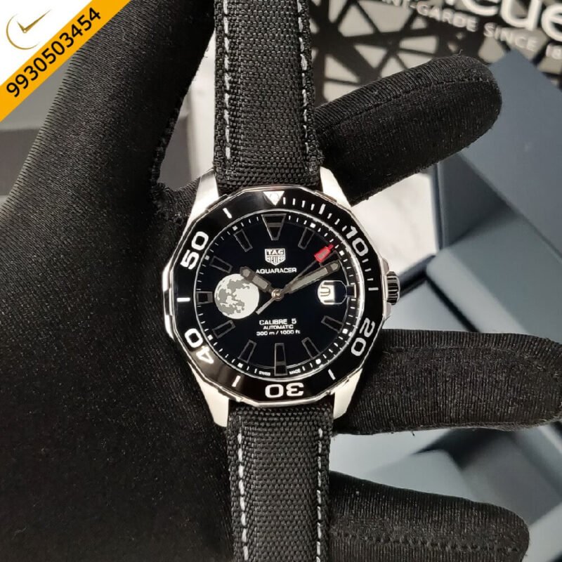 Tag Heuer AQUARACER Lunar Moon Black Dial Black Nylon Strap Automatic Watch