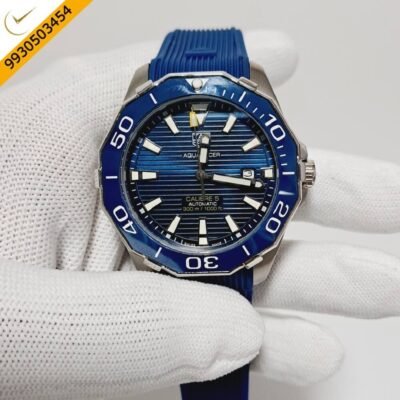 TAG Heuer Aquaracer Calibre 5 Professional 300 Diver Blue Dial Blue Rubber Strap Swiss Automatic Watch