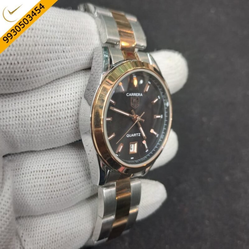 Tag Heuer Carrera Date Dual Tone Black Dial Swiss Watch - Image 2
