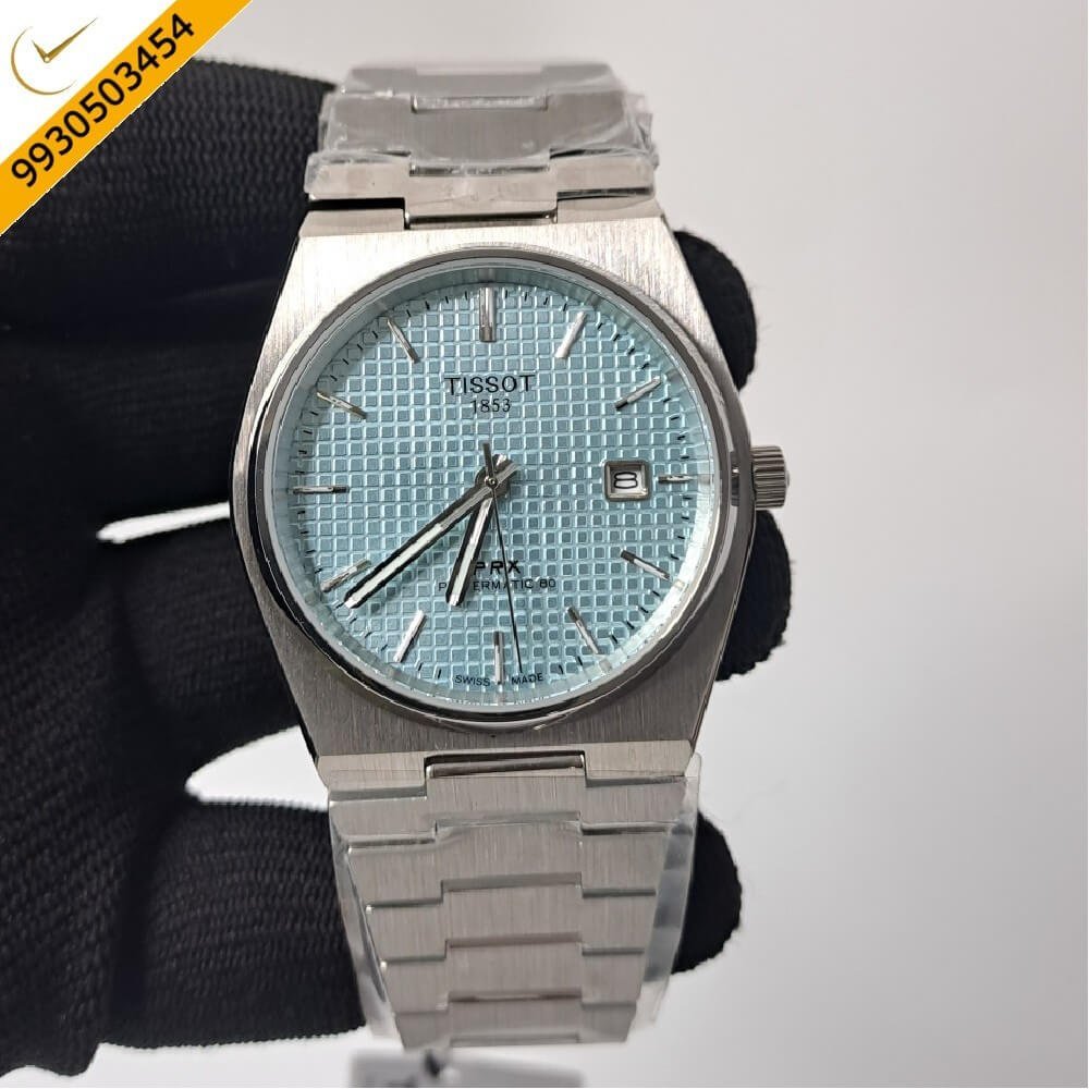 Tissot Classic PRX Stainless Steel Sky Blue Dial Swiss Automatic Watch