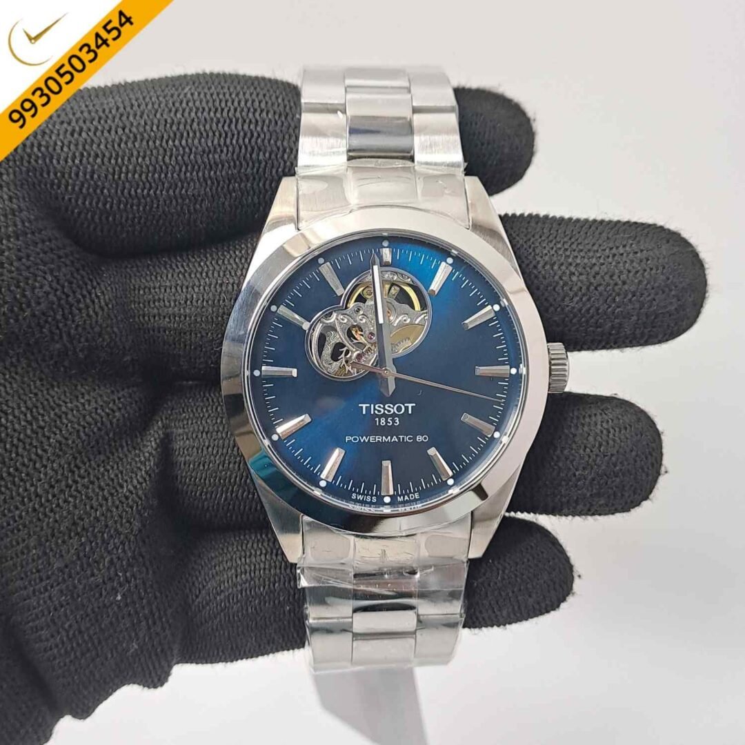 Tissot Gentleman Powermatic 80 Open Heart Blue Dial Swiss Automatic Watch