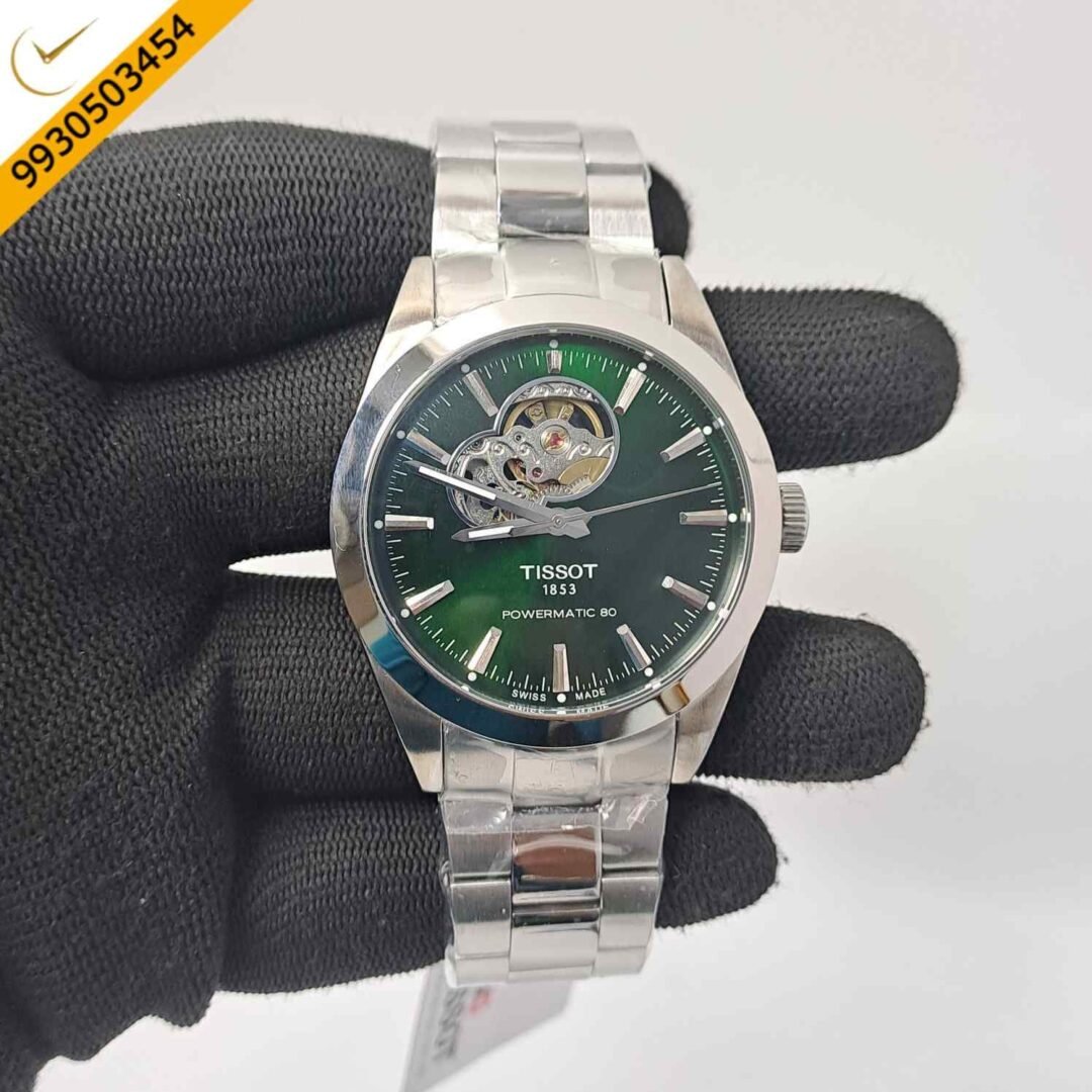 Tissot Gentleman Powermatic 80 Open Heart Green Dial Swiss Automatic Watch