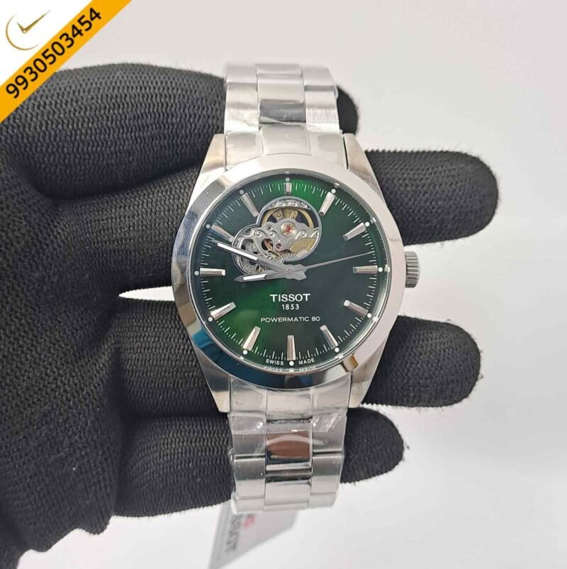 Tissot Gentleman Powermatic 80 Open Heart Green Dial Swiss Automatic Watch