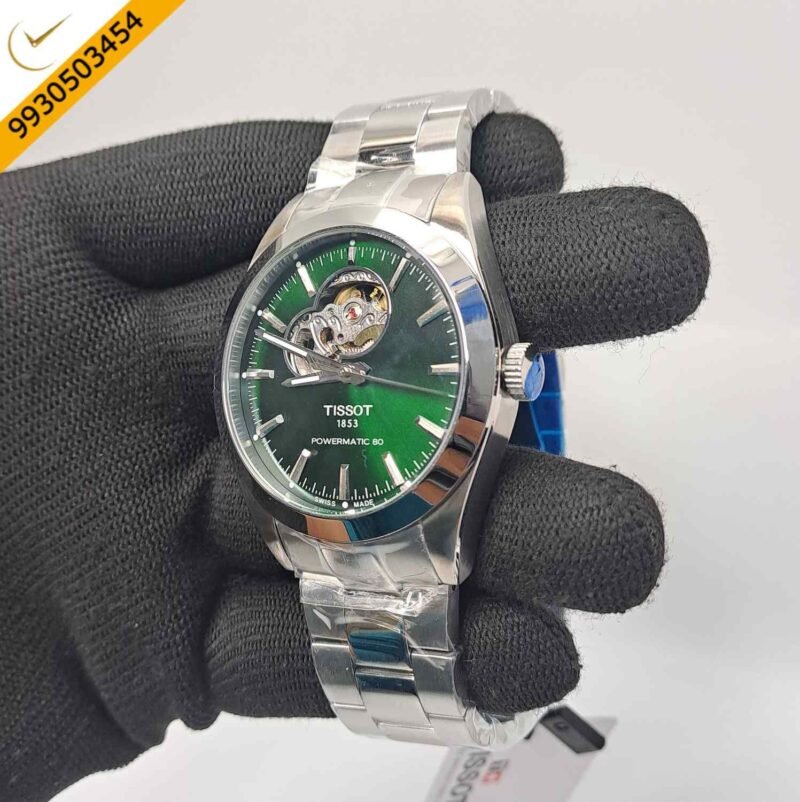 Tissot Gentleman Powermatic 80 Open Heart Green Dial Swiss Automatic Watch - Image 3