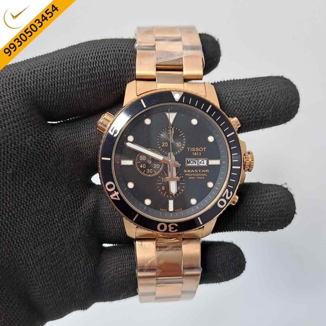Tissot T-RACE Chronograph Rose Gold Black Dial Swiss Watch