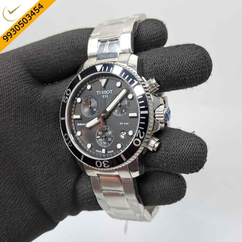Tissot T-RACE Chronograph Stainless Steel Black Dial Swiss Watch - Image 3