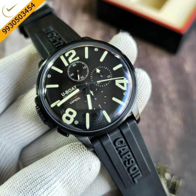 U-Boat CAPSOIL TITANIO Capsoil Black Dial Black Silicon Strap Swiss Watch - Image 2