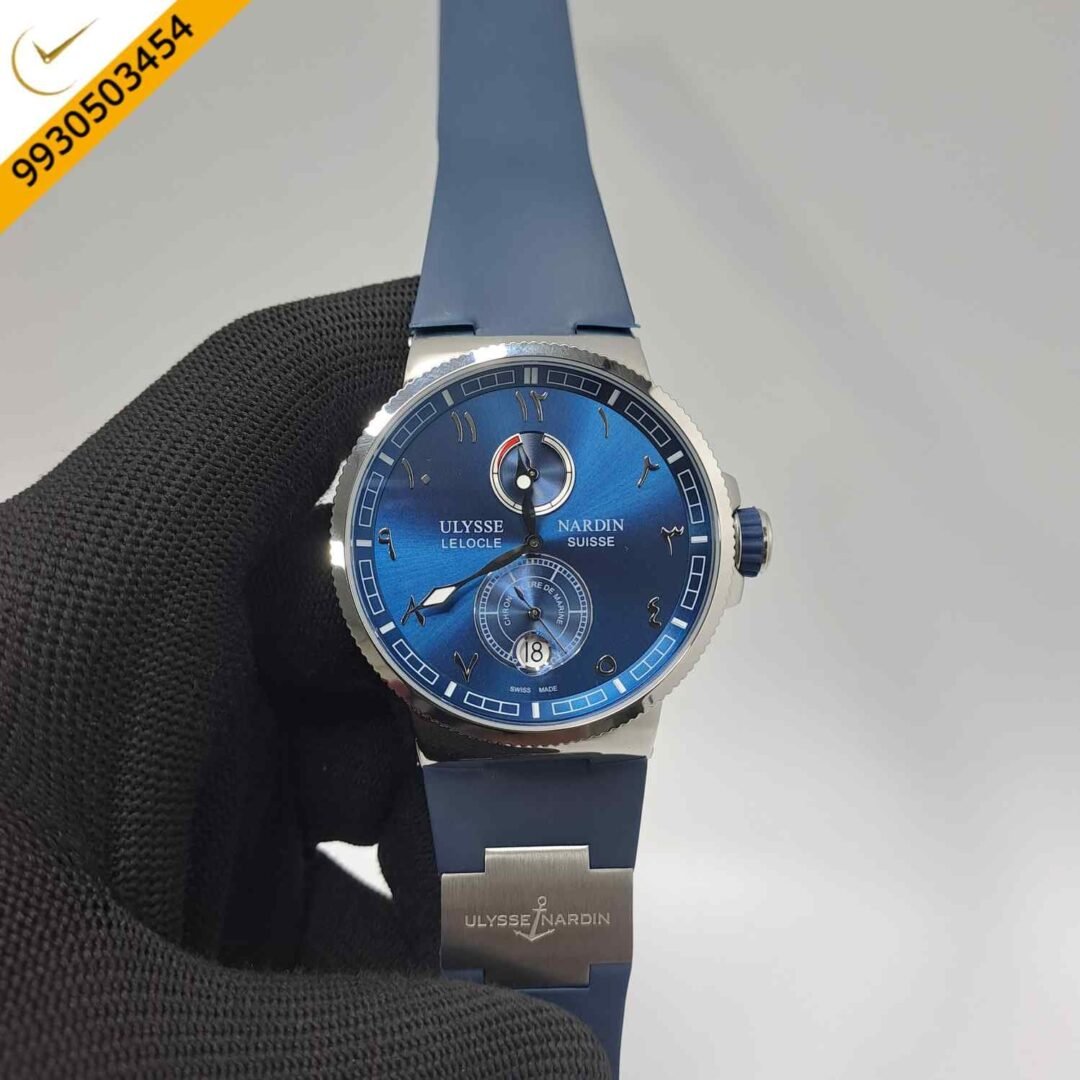 Ulysse Nardin Marine Torpilleur Steel Blue Dial Blue Rubber Strap Swiss Automatic Watch