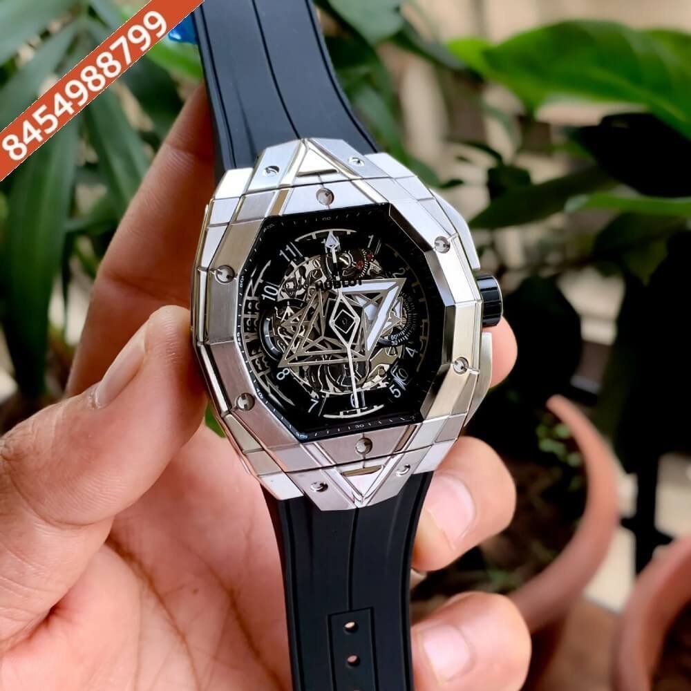Hublot Big Bang Sang Bleu Black Rubber Strap Swiss Watch