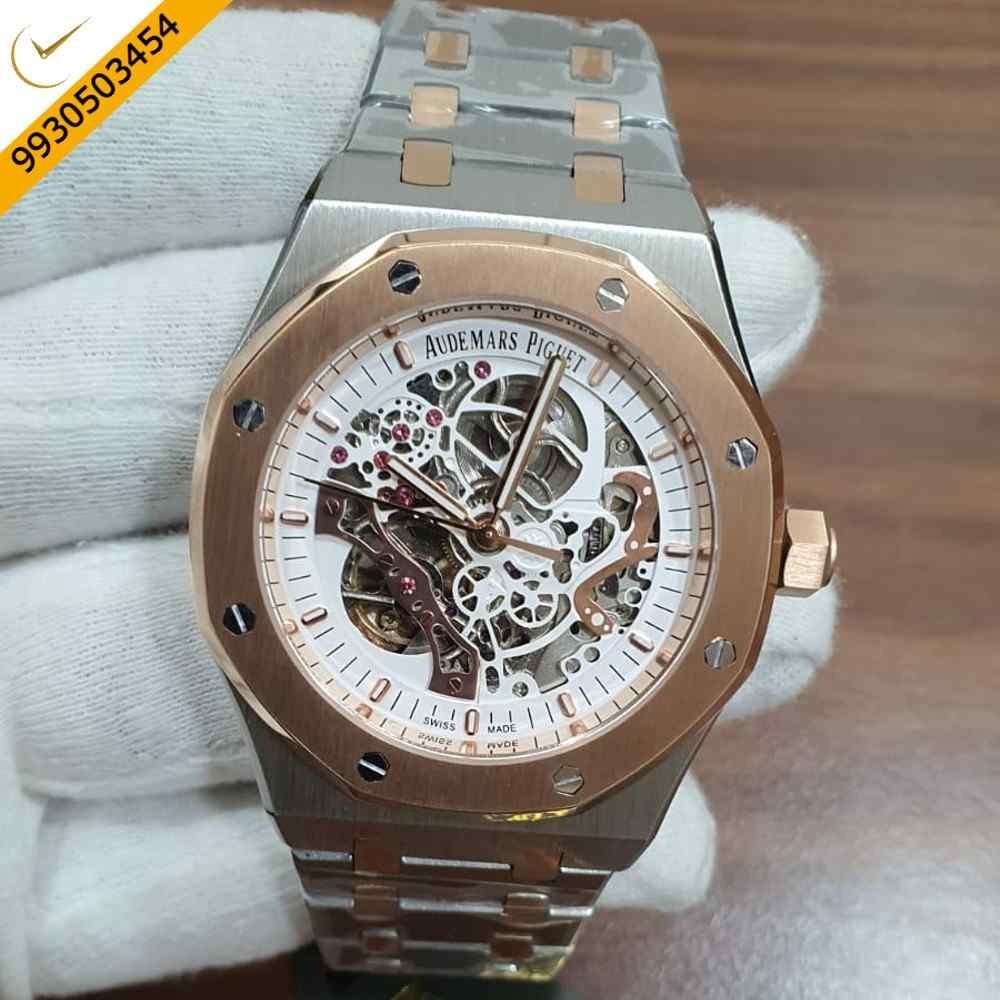 Audemars Piguet Royal Oak Dual Tone Skeleton White Dial Swiss Automatic Watch