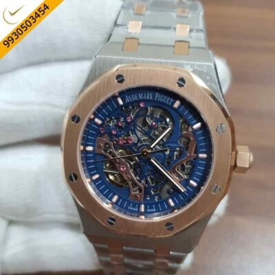 Audemars Piguet Royal Oak Dual Tone Skeleton Blue Dial Swiss Automatic Watch