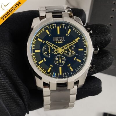 Diesel SPLIT Black Dial Dual Tone Strap Swiss Watch