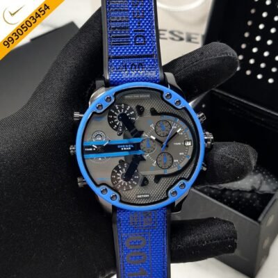 Diesel Big Daddy Black Dial Silicone Strap Quartz Watch