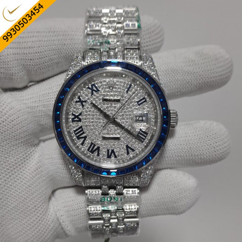 Rolex Date-Just Roman Marker Full Diamond Studded Swiss Automatic Watch