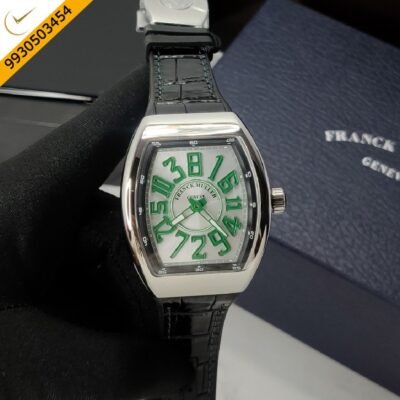 Franck Muller Vanguard Crazy Hours Silver Dial Green Marker Swiss Automatic Watch
