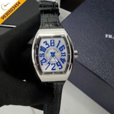 Franck Muller Vanguard Crazy Hours Silver Dial Blue Marker Swiss Automatic Watch