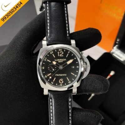 Luminor Panerai RadioMir Black Dial Stainless Steel Case Black Leather strap Automatic Watch