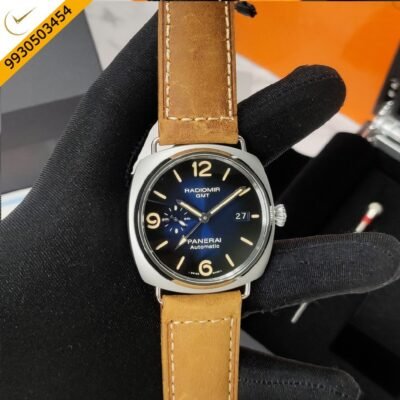 Luminor Panerai Blue Dial Stainless Steel Case Brown Leather strap Automatic Watch