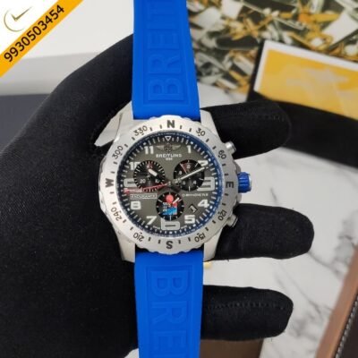 Breitling Endurance PRO IRONMAN Grey Dial Blue Silicone Strap Swiss Watch