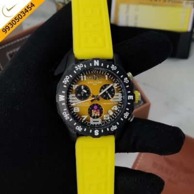 Breitling Endurance PRO Yellow Dial Yellow Silicone Strap Swiss Watch