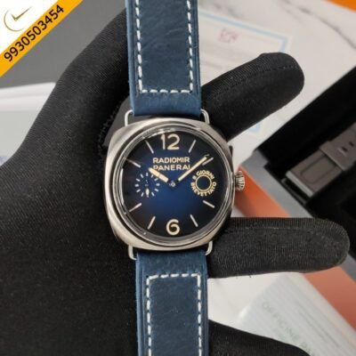 Luminor Panerai Radiomir Blue Dial Stainless Steel case Blue Leather strap Automatic Watch
