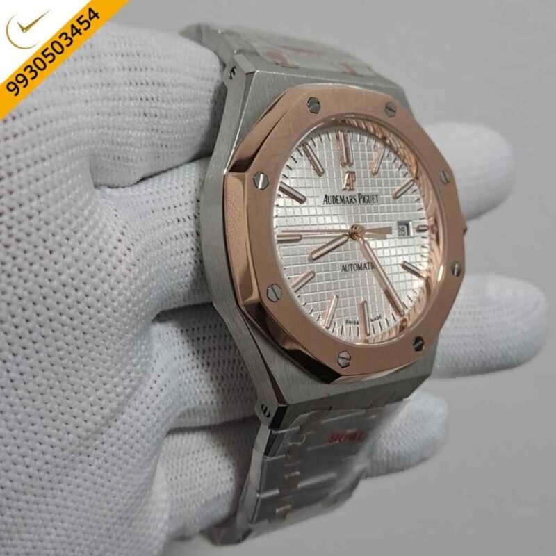 Audemars Piguet Royal Oak Dual Tone White Dial Swiss Automatic Watch - Image 3