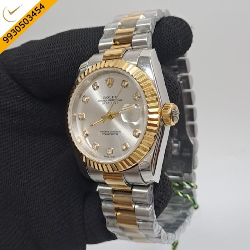 Rolex Date Just Diamond Marker White Dial Swiss Automatic Watch - Image 2