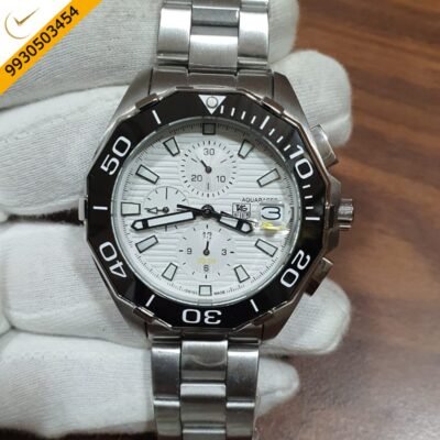 Tag Heuer Calibre Aquaracer Chronograph Date White Dial Swiss Watch