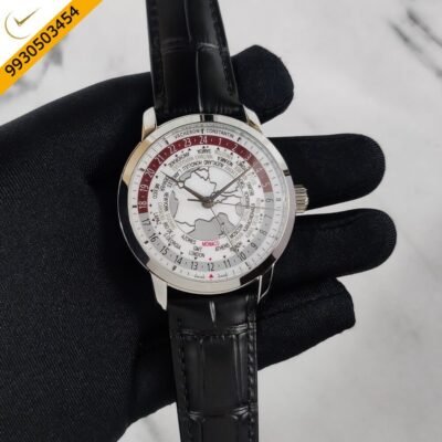 Vacheron Constantin Patrimony Tradition Nelle White World Time Leather Swiss Automatic Watch