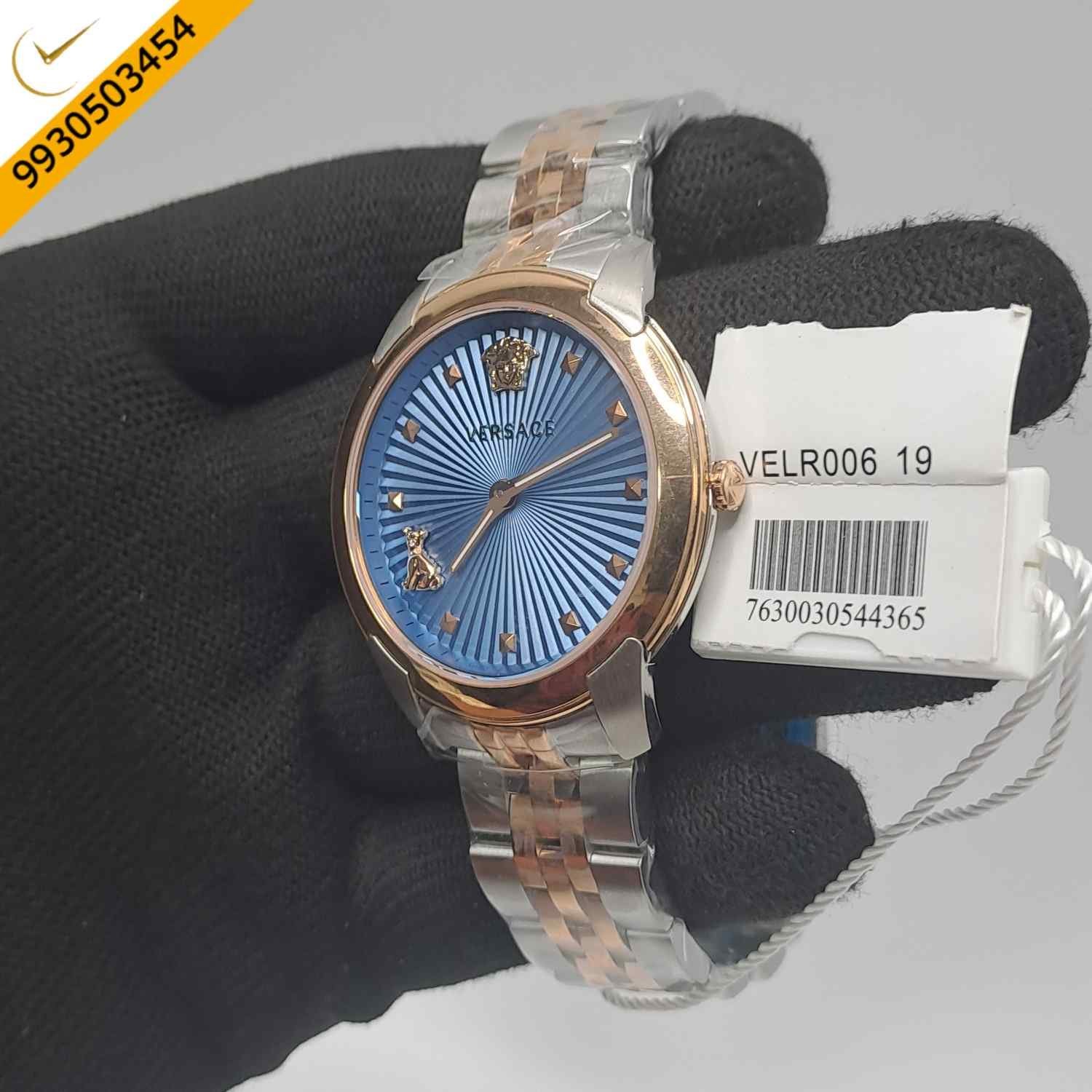 Versace Audrey Dual Tone Blue Dial Store Quality Swiss Watch - Image 2