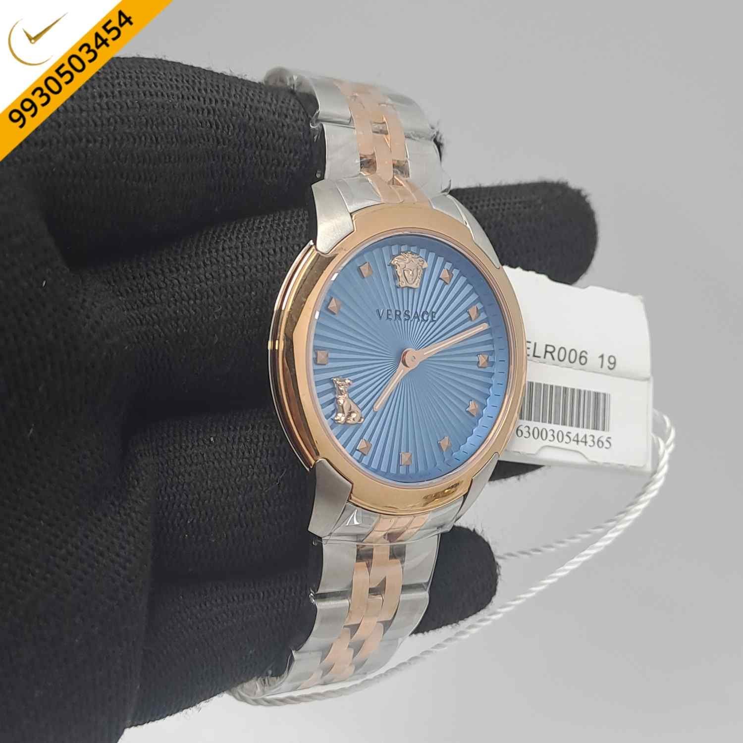 Versace Audrey Dual Tone Blue Dial Store Quality Swiss Watch - Image 3