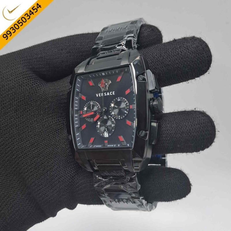 Versace Dominus Chronograph Full Black Edition Swiss Watch - Image 3