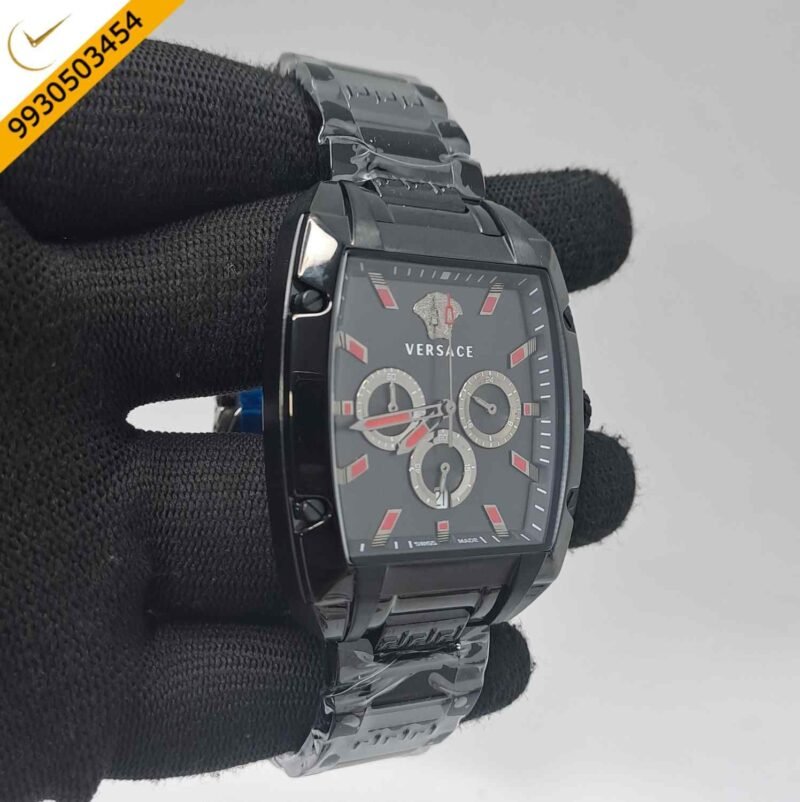 Versace Dominus Chronograph Full Black Edition Swiss Watch - Image 2