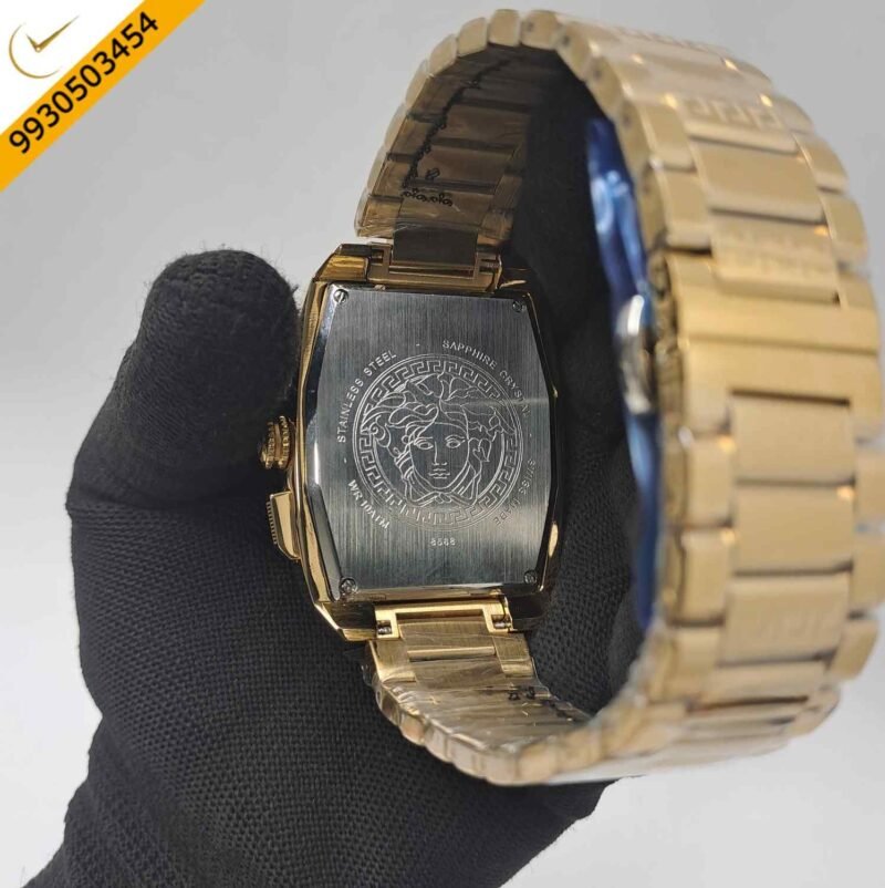 Versace Dominus Chronograph Full Gold Green Dial Swiss Watch - Image 4