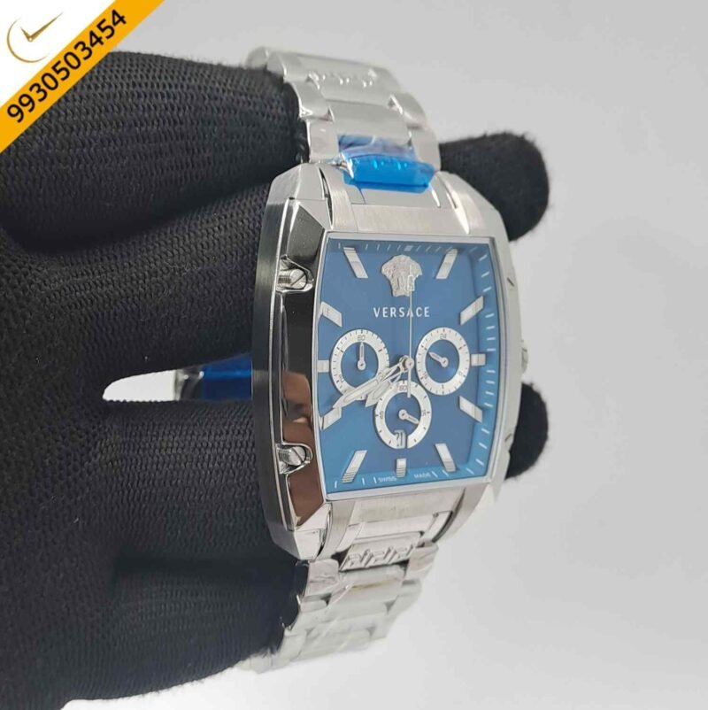 Versace Dominus Chronograph Steel Blue Dial Swiss Watch - Image 2