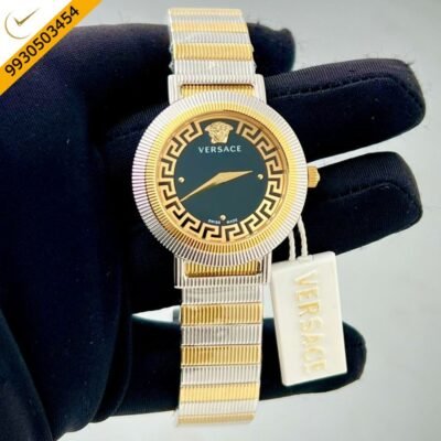 Versace Green Dial Dual Ton Strap Quartz Watch