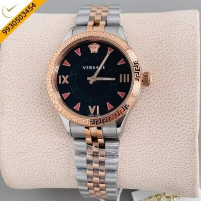 Versace Hellenyium Lady Dual Tone Black Dial Swiss Watch