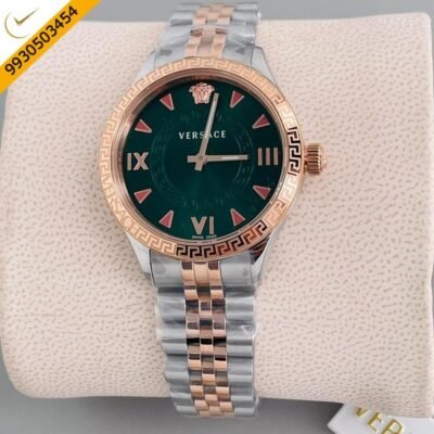 Versace Hellenyium Lady Dual Tone Green Dial Swiss Watch