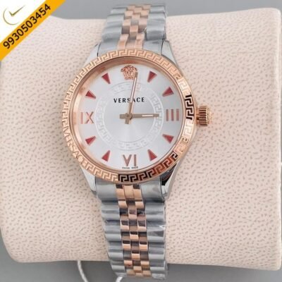 Versace Hellenyium Lady Dual Tone White Dial Swiss Watch