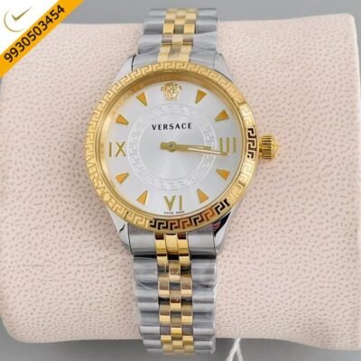 Versace Hellenyium Lady Dual Tone White Dial Swiss Watch