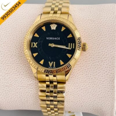 Versace Hellenyium Lady Gold Black Dial Swiss Watch