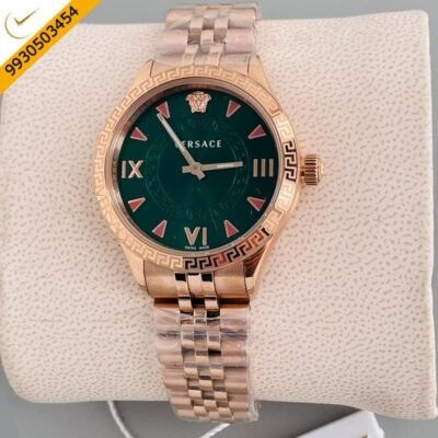 Versace Hellenyium Lady Rose Gold Green Dial Swiss Watch