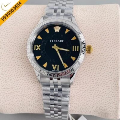 Versace Hellenyium Lady Steel Black Dial Swiss Watch