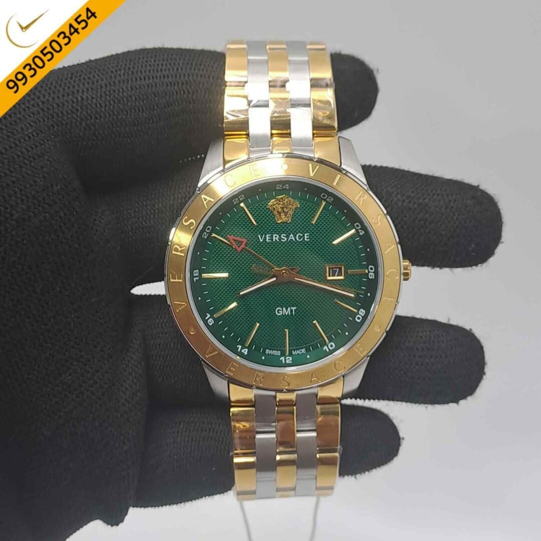 Versace Univers GMT Dual Tone Green Dial Store Quality Swiss Watch