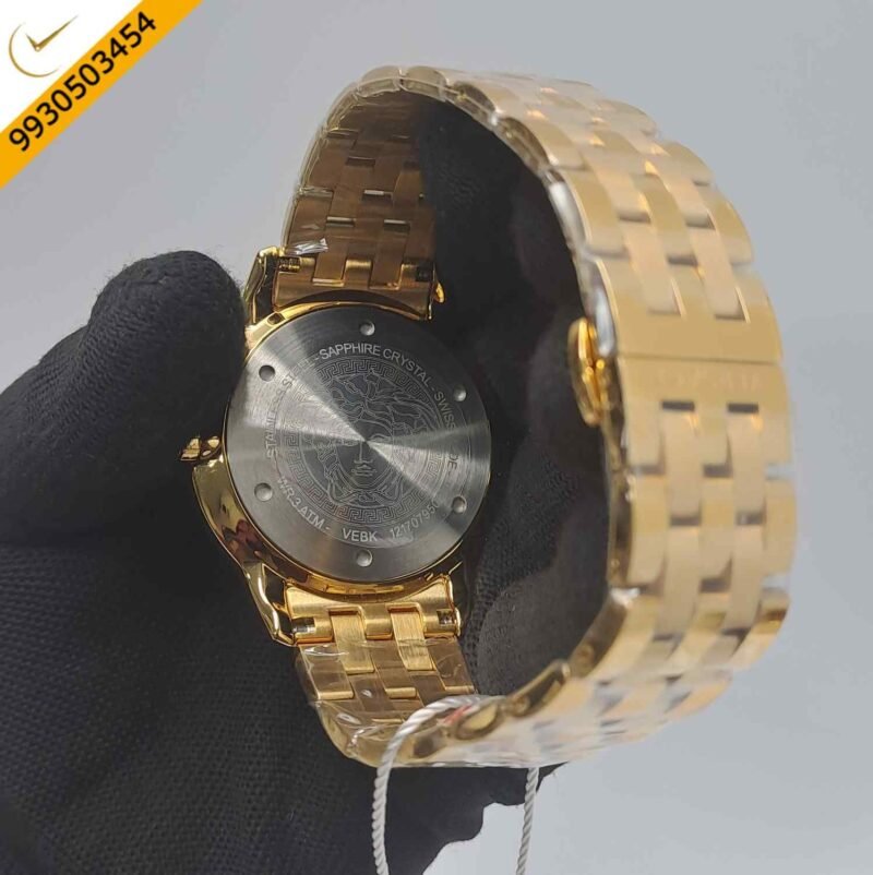 Versace Univers GMT Golden White Dial Store Quality Swiss Watch - Image 4