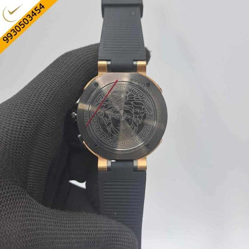 Versace V-Extreme Chronograph Bronze Dial Black Rubber Strap Store Quality Swiss Watch - Image 4