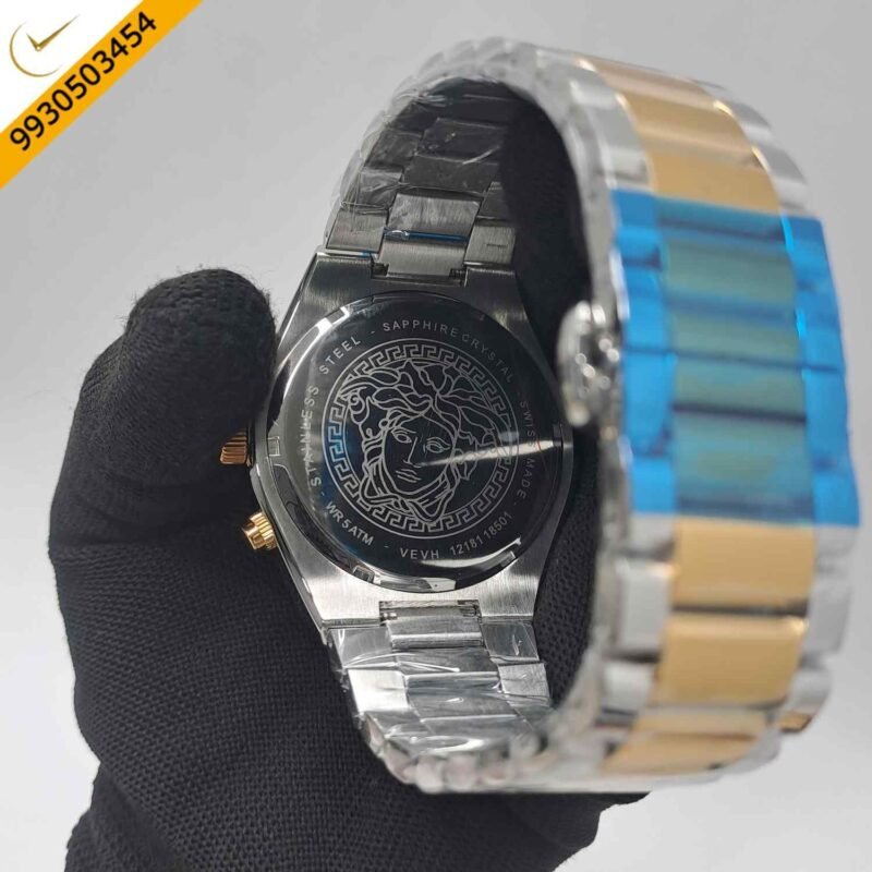 Versace V-Sporty Greca Chronograph Dual Tone Green Dial Swiss Watch - Image 4