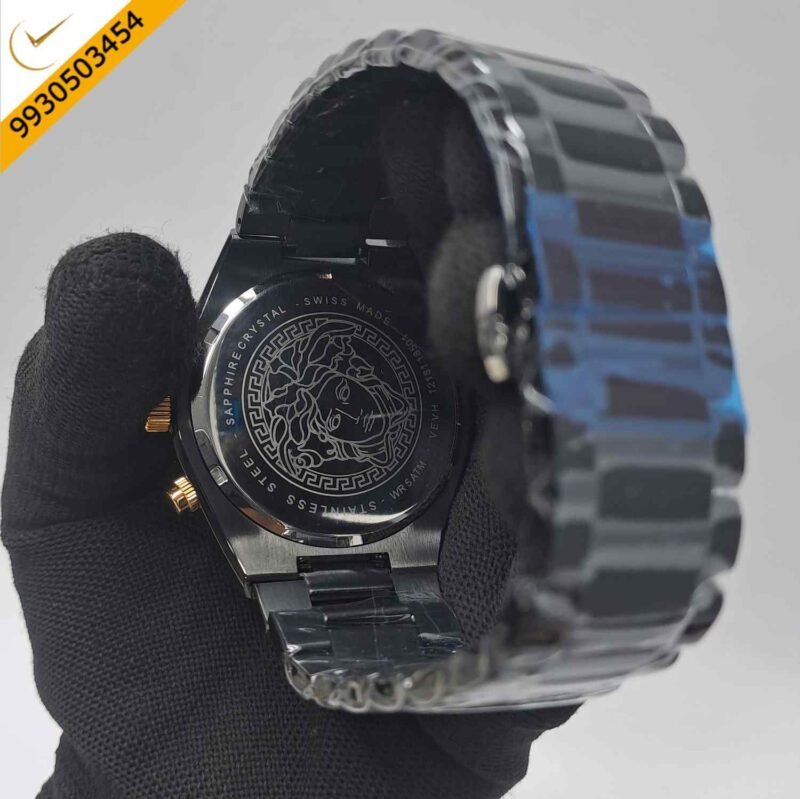 Versace V-Sporty Greca Chronograph Full Black Edition Swiss Watch - Image 4