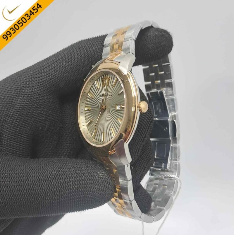 Versace V Urban Dual Tone Golden Dial Store Quality Swiss Watch - Image 2