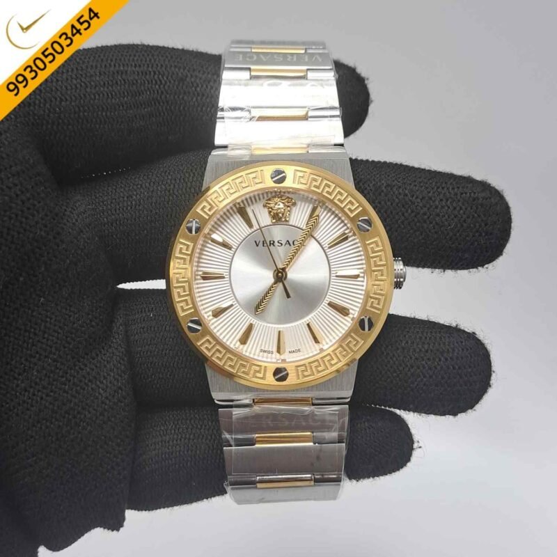 Versace VEVH00620 Greca Logo Dual Tone Silver Dial Store Quality Swiss Watch